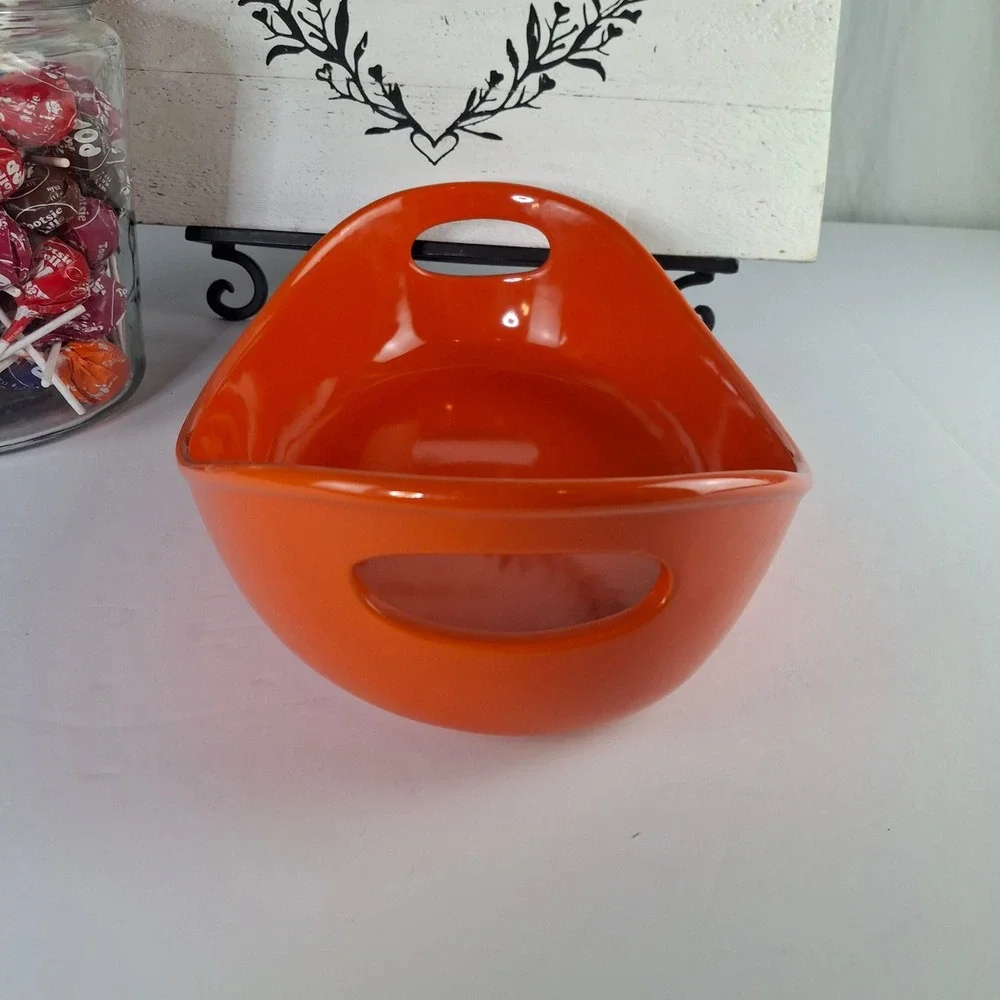 Rachael Ray Orange Stoneware 2.25 Quart Oval Casserole Dish Baker H022